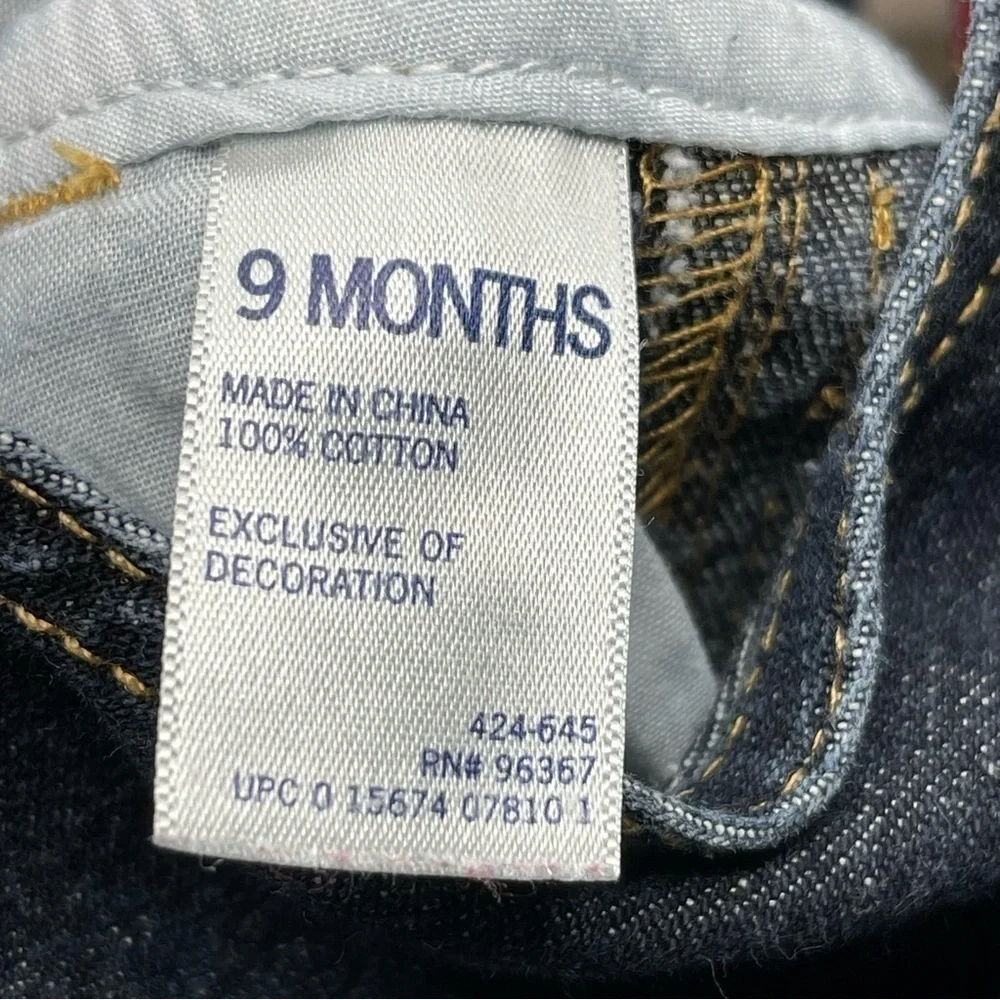 OshKosh Embroidered Train Denim Overalls size 9 months